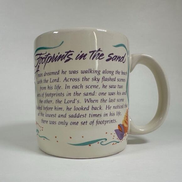 American Greetings Designer Collection Coffee Mug/Cup Footprints in the Sand - Picture 12 of 12